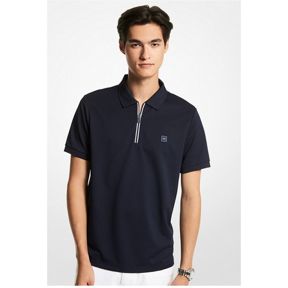 Michael Kors Mens Navy Blue 1/2 Zip‎ Modern Fit Polo Shirt Size XL